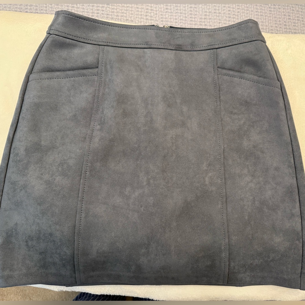 Beautiful MicroSuede Blue Gray Mini Skirt